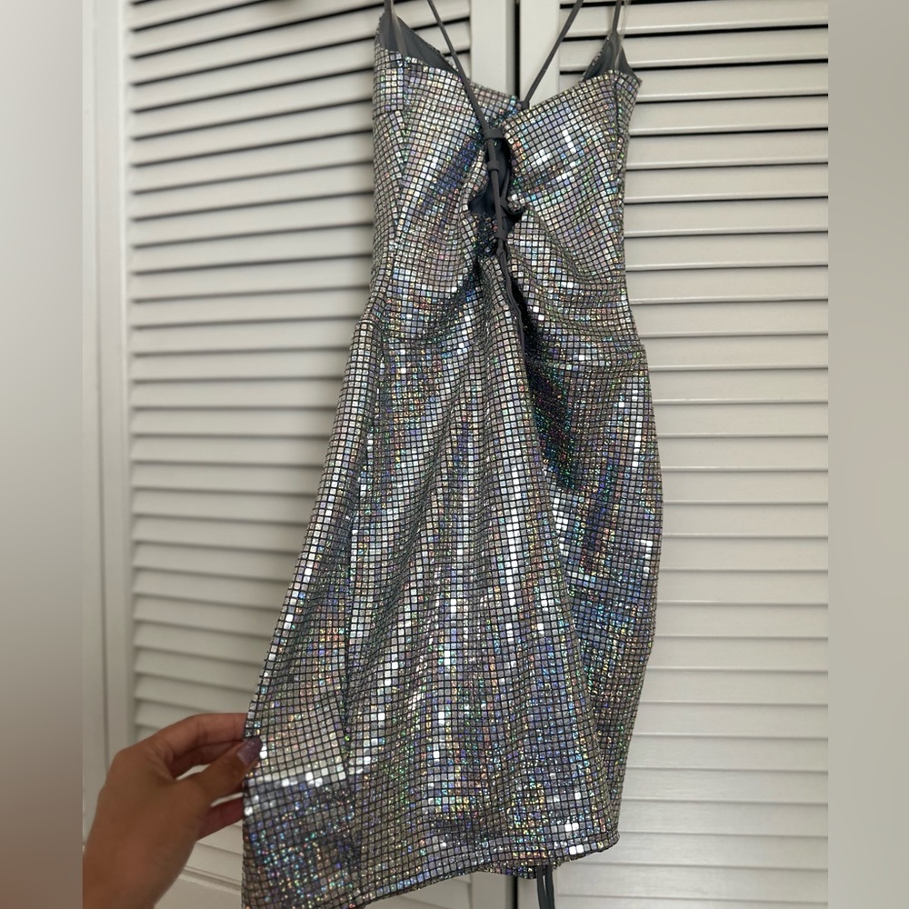 Women Sequin sexy at the back with High Slit. Small to Medium